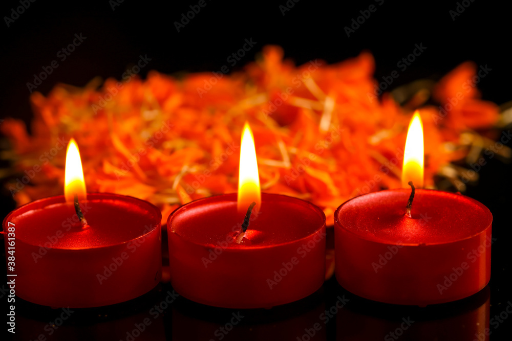 Indian festival diwali , candle on dark background Indian festival diwali , candle on dark background