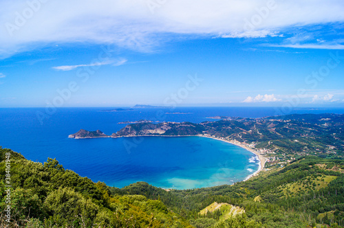 Corfu, Greece, view of the sea from the top of the mountain