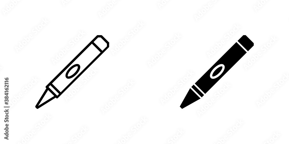 02. set of crayon icon vector, line and solid pictogram isolated on white. crayon symbol illustration. 02. set of crayon icon vector, line and solid pictogram isolated on white. crayon symbol illustration.