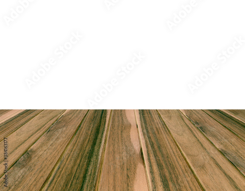 Wood table or wood floor on white background.
