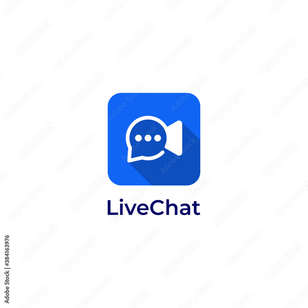video chat logo design modern simple vector application icon with blue color and white background video chat logo design modern simple vector application icon with blue color and white background