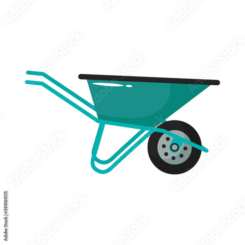 wheelbarrow gardening tool flat style