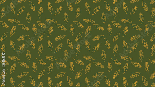 Corn vector. Corn pattern wallpaper.  Corn symbol vector.