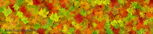 Autumn leaves abstract background, 3d rendering 