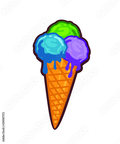 ice cream mascot cartoon in vector