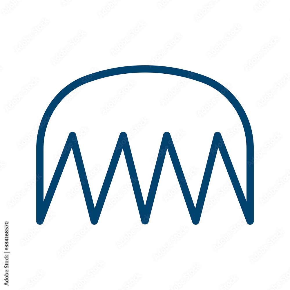 Comb Icon Design with Red Color Style Comb Icon Design with Red Color Style