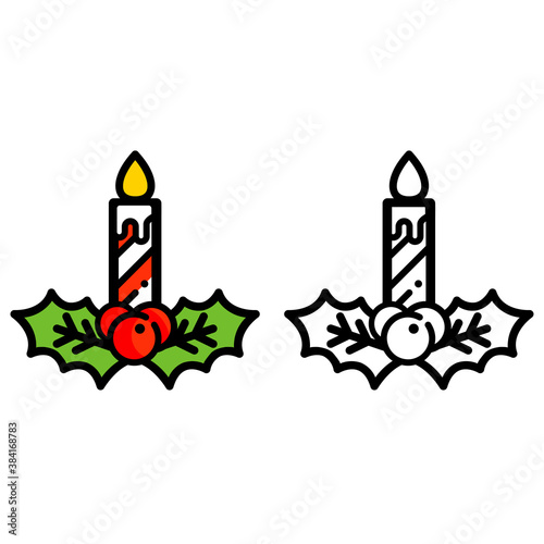 cartoon christmas candle set