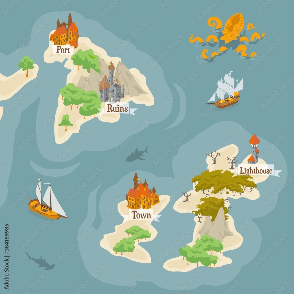 Map builder illustrations for fantasy and medieval cartography and ...