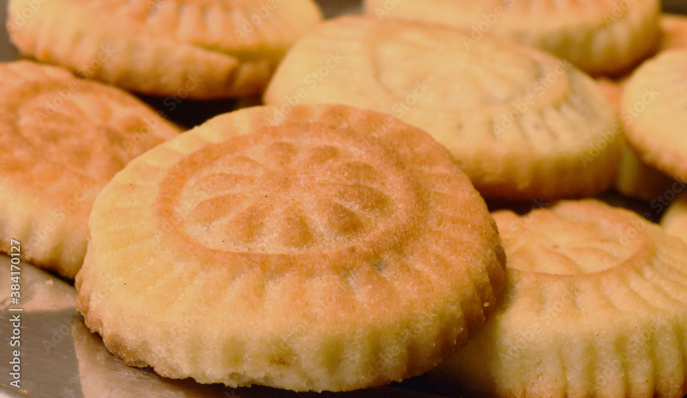 Close up on a kaak also called Maamoul, arab festive pastry Close up on a kaak also called Maamoul, arab festive pastry