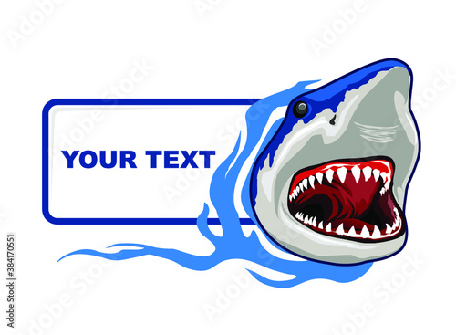 shark with a mouth mascot cartoon