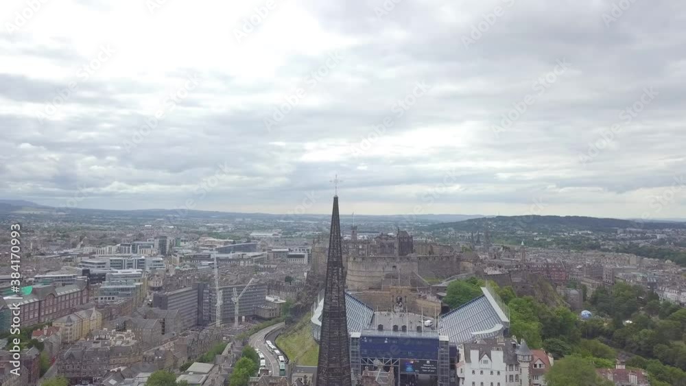 Aerial view over the city centre of Edinburgh Aerial view over the city centre of Edinburgh