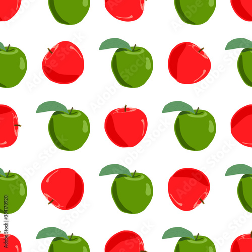 Illustration on theme big colored seamless apple