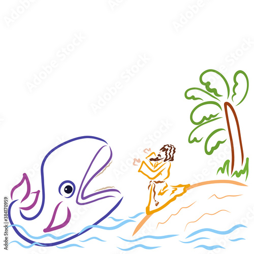 the fish releases the repentant Jonah ashore