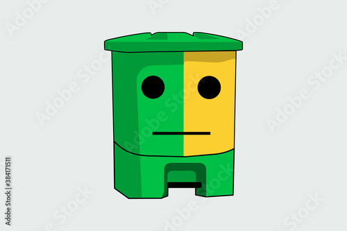 trash can character who is thinking about something