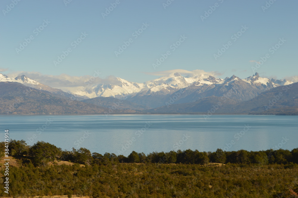Road tripping on the scenic Carretera Austral dirtroad through mountains and glaciers in Patagonia, Chile