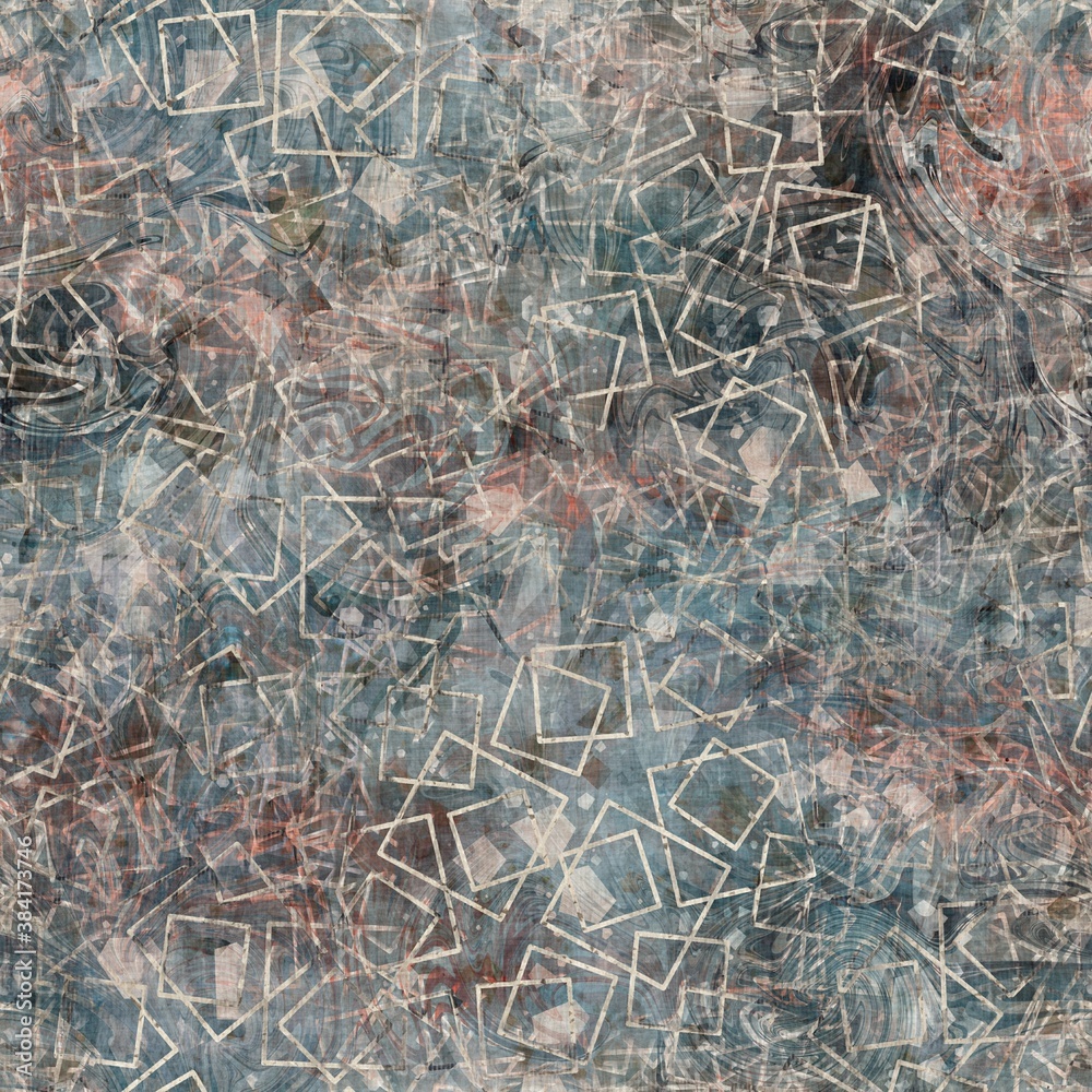 Chic formal grungy geometric shapes texture seamless pattern. High quality illustration. Strange abstract geo design in a trendy posh exotic style. Grainy fabric texture overlay. Chic formal grungy geometric shapes texture seamless pattern. High quality illustration. Strange abstract geo design in a trendy posh exotic style. Grainy fabric texture overlay.