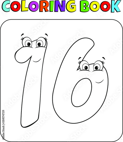 
Numbers coloring book for children