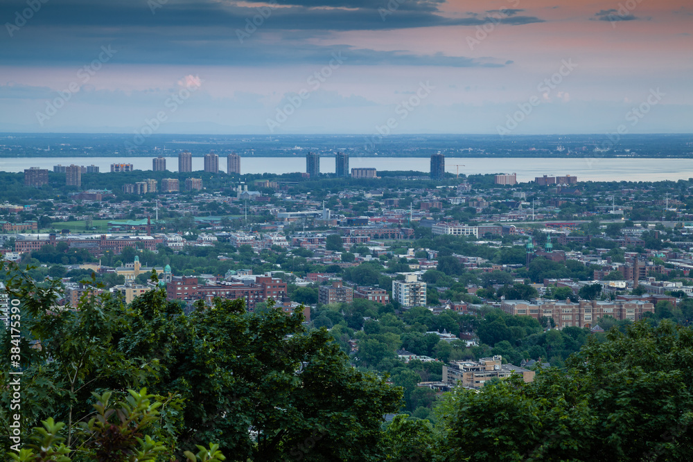 View on Montreal from the mountain