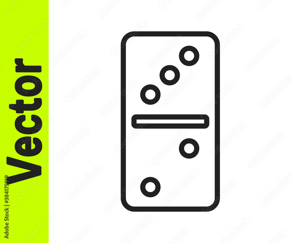 Black line Domino icon isolated on white background. Vector. Black line Domino icon isolated on white background. Vector.