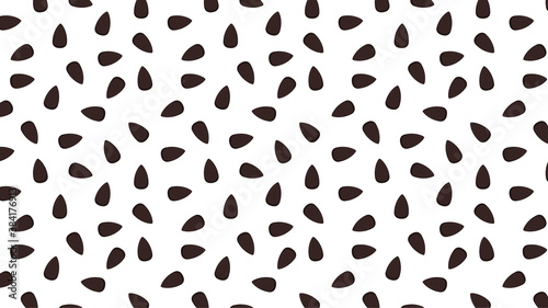 Black sesame seeds patter wallpaper. Black sesame seeds on white background.