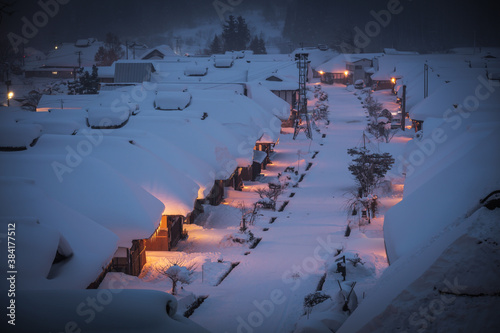 福島県 大内宿 雪景色