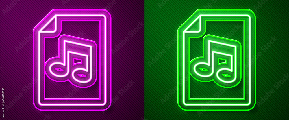 Glowing neon line Music book with note icon isolated on purple and green background. Music sheet with note stave. Notebook for musical notes. Vector. Glowing neon line Music book with note icon isolated on purple and green background. Music sheet with note stave. Notebook for musical notes. Vector.