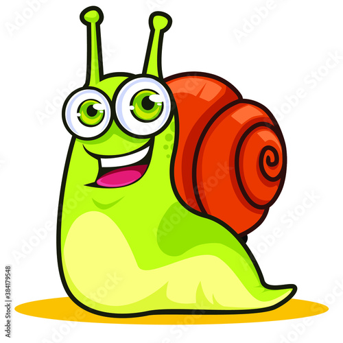 snail mascot cartoon in vector