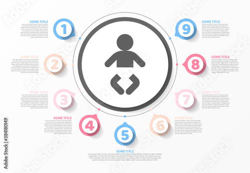 Infographic design template. Creative concept with 9 steps