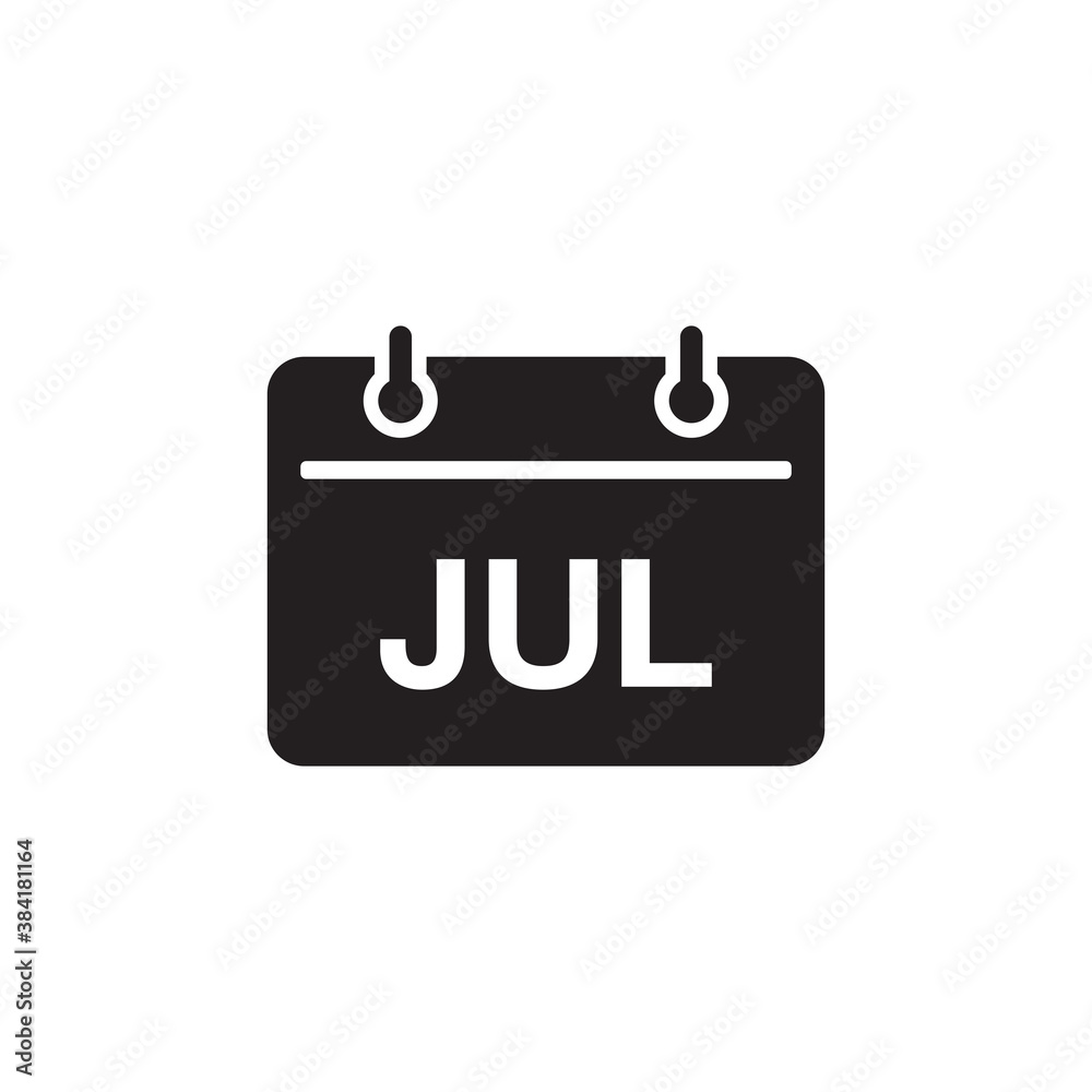 July calendar month flat icon design vector July calendar month flat icon design vector