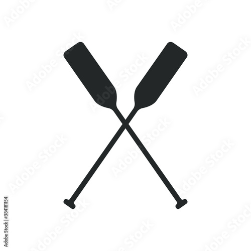 Crossed oars graphic icon.  Boat oars sign Isolated on white background. Vector illustration