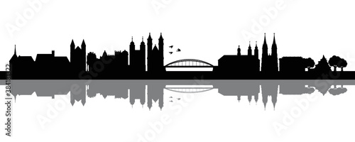 Skyline Magdeburg (Silhouette) – Umriss der Stadt mit Dom und Grüner Zitadelle.