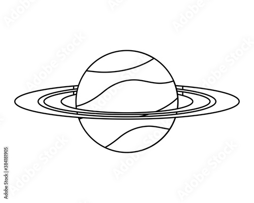 saturn planet space line style icon