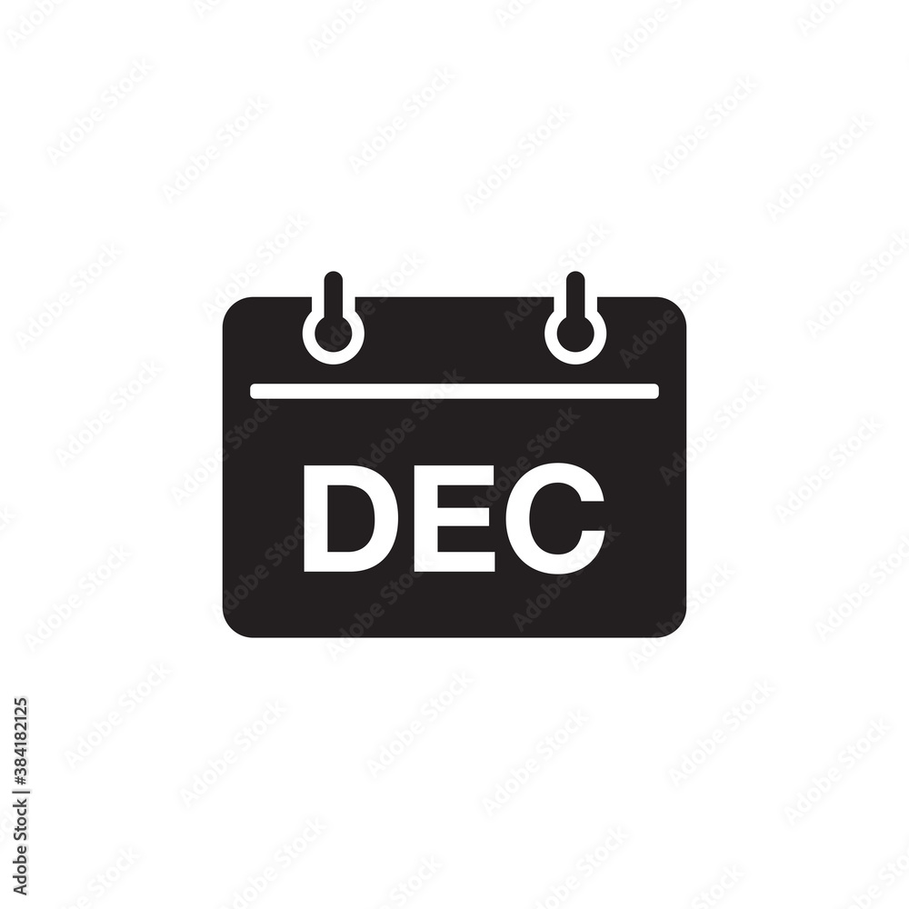 December calendar month flat icon design vector December calendar month flat icon design vector