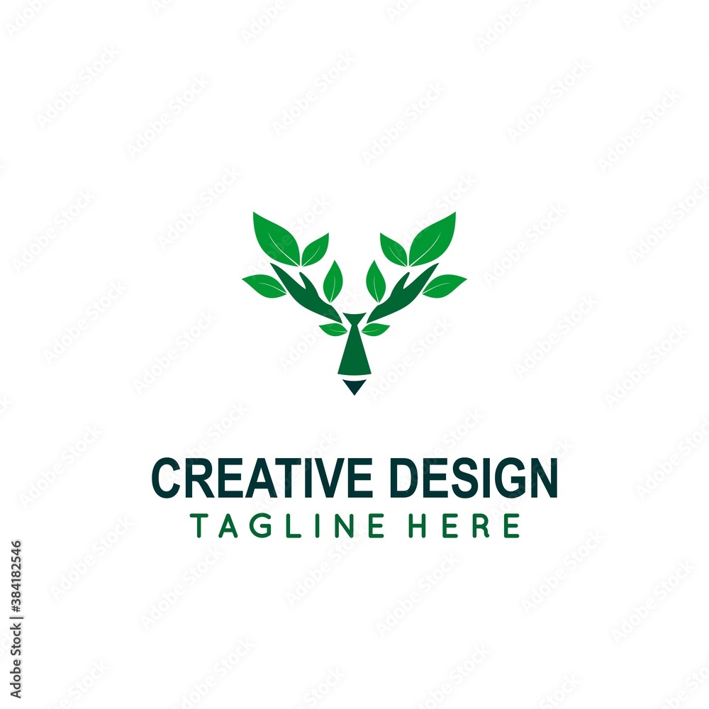 Creative Logo Design. silhouette of deer face logo