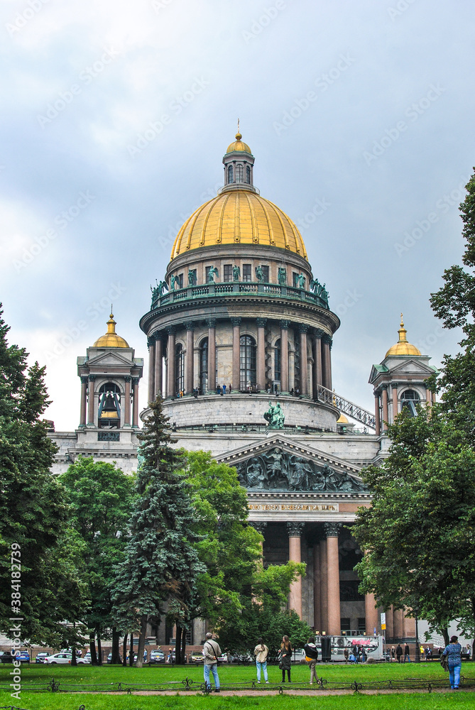 Isaac's Cathedral in St. Petersburg, Russia in summer