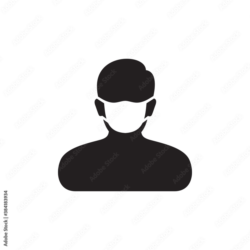 Man use mask flat icon design vector Man use mask flat icon design vector