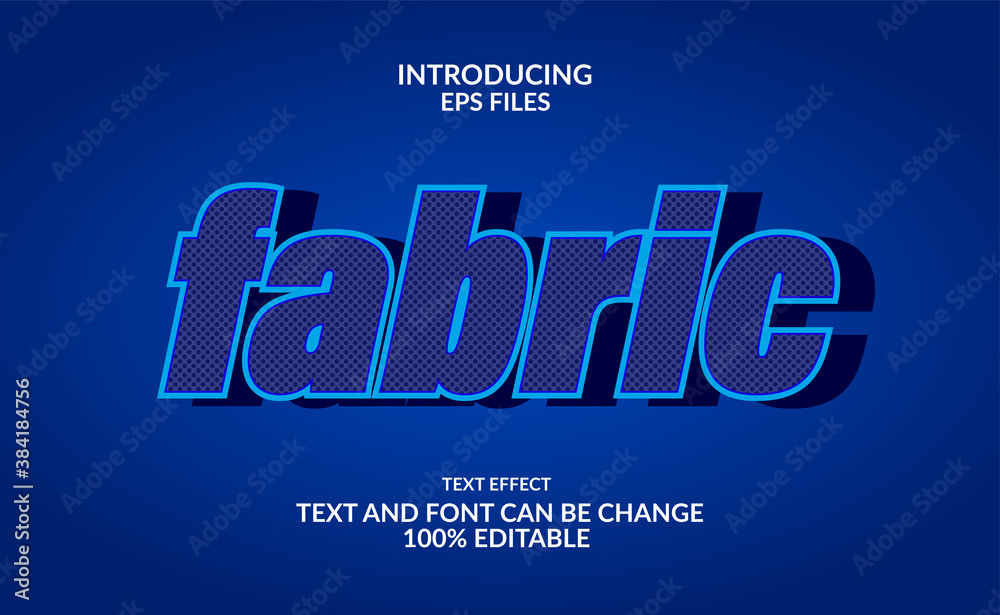 Obraz premium Texture dots blue fabric sans serif editable text and font effect for cloth