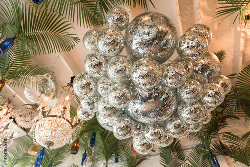 Disco ball in a coffee shop.