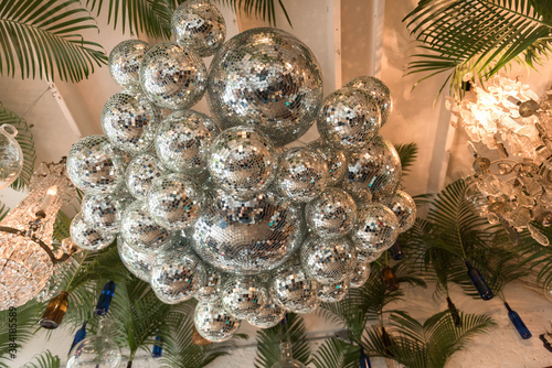 Disco ball in a coffee shop.