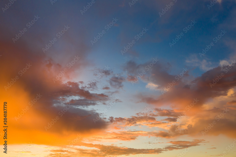 background of sunset golden clouds