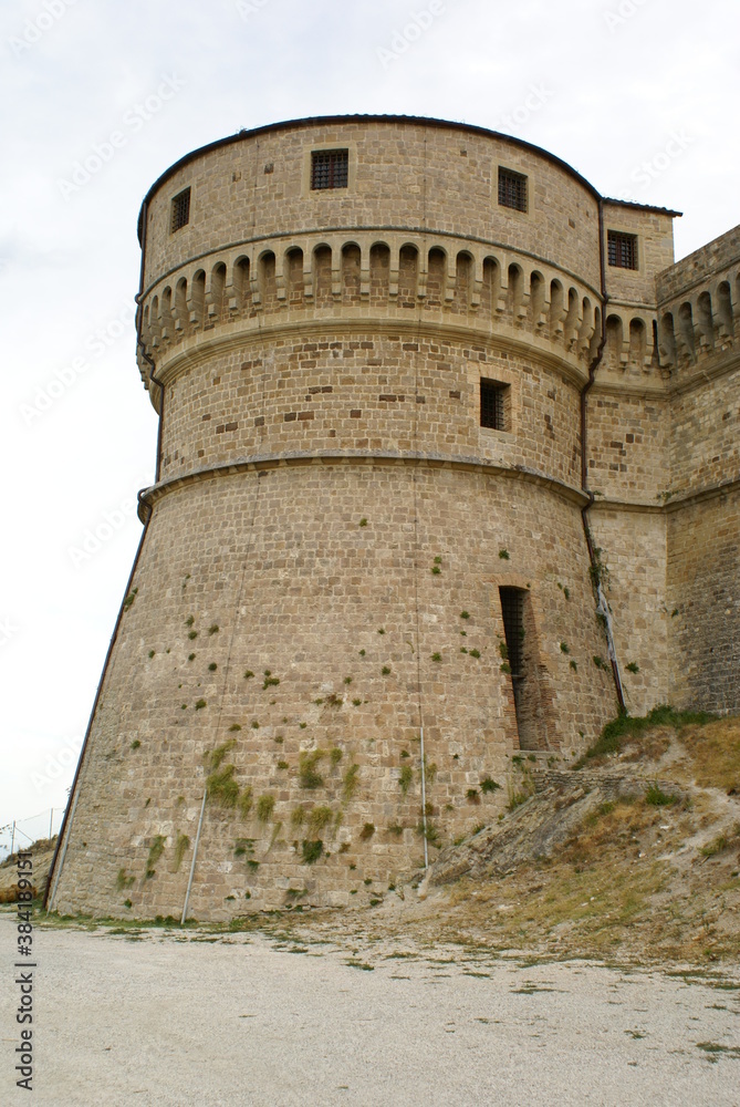 Round bastion of the Fortress of San Leo in Italy
