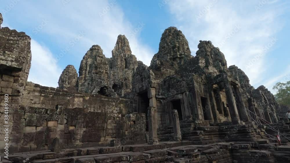 low angle shot of one of the Angkor wat temples low angle shot of one of the Angkor wat temples