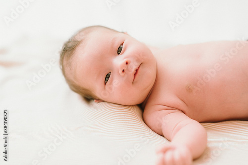 Newborn female Baby - Happy family moments -  Asian and European half-caste child