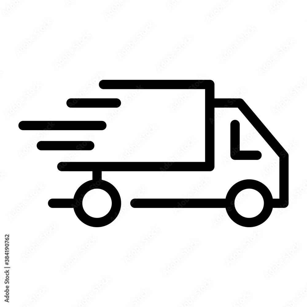 Pixel perfect truck delivery line icon. Vector illustration Pixel perfect truck delivery line icon. Vector illustration
