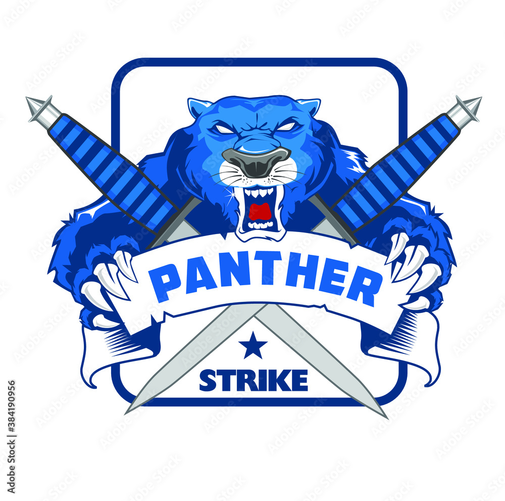 Fototapeta premium jaguar logo mascot cartoon in vector