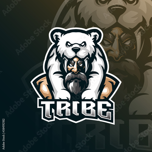 tribe mascot logo design vector with modern illustration concept style for badge, emblem and tshirt printing. tribe illustration for sport team.