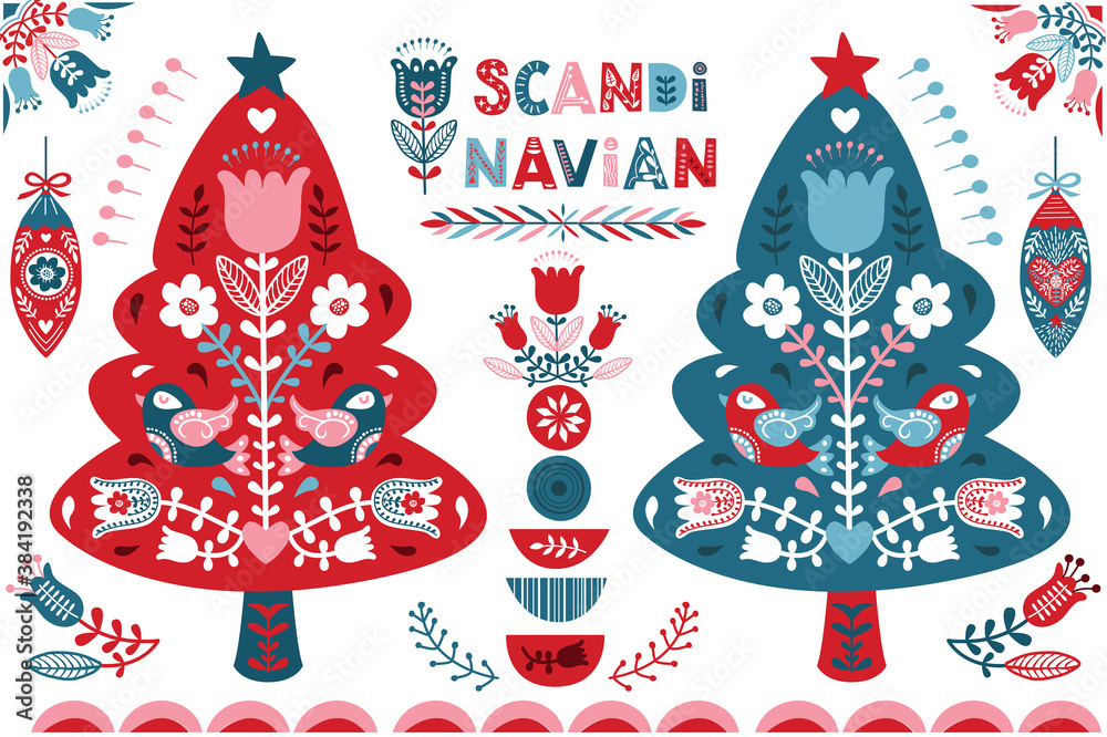 Scandinavian Christmas Tree Collections Set