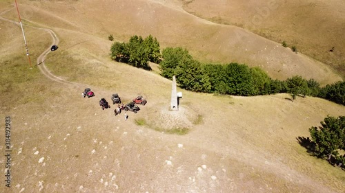 Buggy riders in the oldest and largest sandy terrain in Europe. Deliblato Sands, Serbia photo