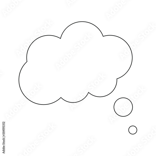 Think of isolated bubbles on a white background. Bubbles think trendy with style. Balloons of creative thought. Cloud line art, vector illustration