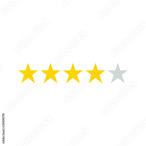 Stars rating icon set. Set of Gold star icons isolated on a blank background. eps 10